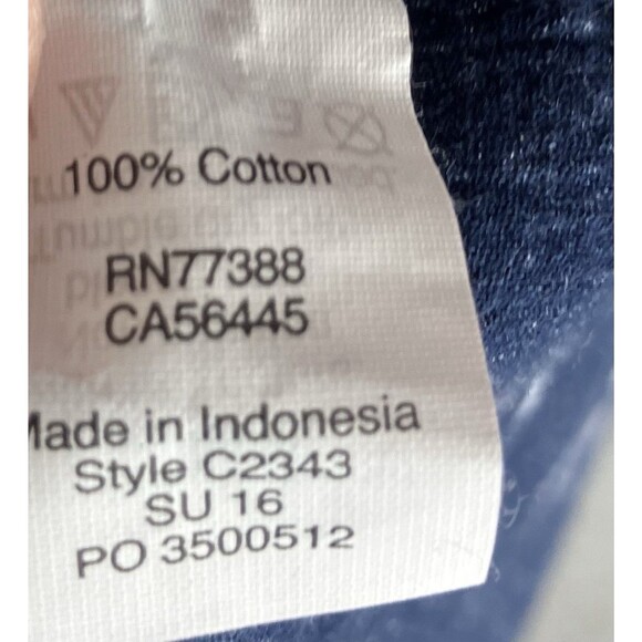 J. CREW 100% Cotton Deep V Tunic Top Women's M Navy Nautical Coastal Resort ⚓️ - Picture 8 of 9